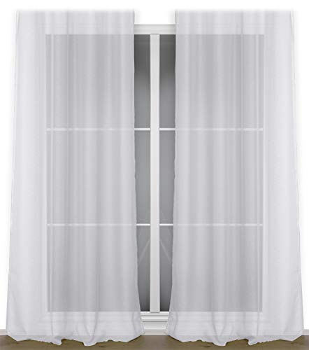 BEAUTEX Cortina con fruncidos o ojales, cortina transparente Dolly, color y tamaño a elegir (cinta fruncidora, 140 cm de ancho, altura 250 cm, 2 unidades)