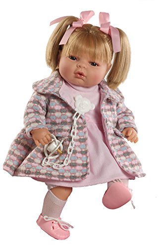 Berbesa 4305 - Muñeca María llorona, con chaqueta lila, 42 cm