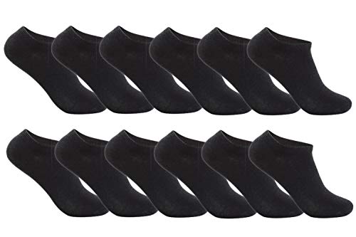 BestBuy-Shop 12 pares de calcetines para hombre para deporte y ocio, alto porcentaje de algodón, diseñados en Alemania, tallas 39-42, 43-46 Negro 43-46