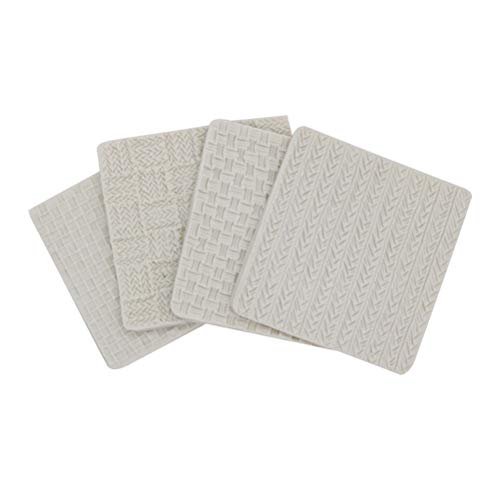 BESTONZON 4 unids Fondant Estera de Impresión Tejido Tejer Molde de Silicona Textura Diseño En Relieve Pastel de Caramelo de Chocolate Fondant Jabón Moldes para Cupcake Wedding Cake Decoración (Gris) BESTONZON 4 unids Fondant Estera de Impresión Tejido Tejer Molde de Silicona Textura Diseño En Relieve Pastel de Caramelo de Chocolate Fondant Jabón Moldes para Cupcake Wedding Cake Decoración (Gris)