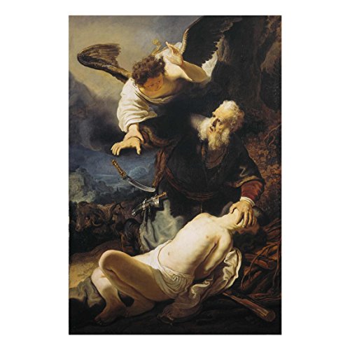Bilderwelten Cuadro de Cristal Rembrandt Van Rijn The Angel Prevents The Sacrifice of Isaac 3:2:120x80cm