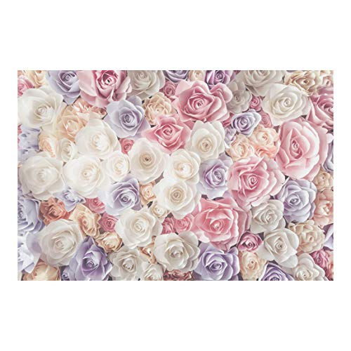 Bilderwelten Fotomural - Pastel Paper Art roses - Mural apaisado papel pintado fotomurales murales pared papel para pared foto 3D mural pared barato decorativo, Dimensión Alto x Ancho: 190cm x 288cm