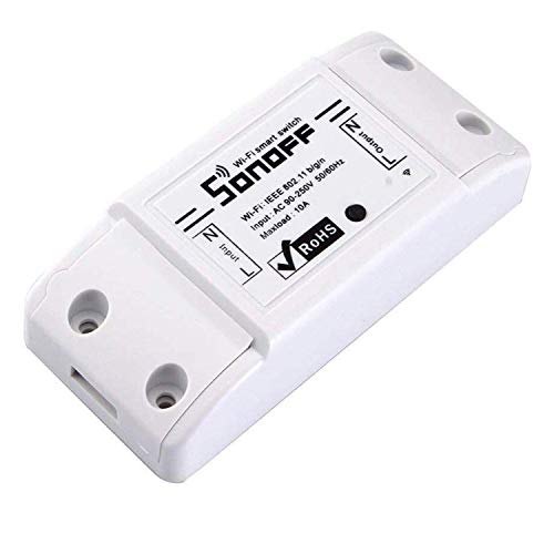 Blxecky Sonoff Basic R2 Interruptor Inteligente Universal con Mando a Distancia WiFi y Temporizador para Hacer uno Mismo a través de iOS Android 10 A/2200 W, Blanco… (1 Pack)