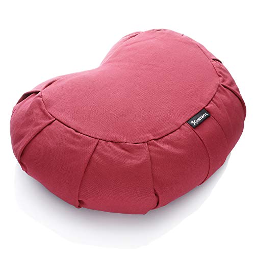 BODYMATE Cojín de Yoga Media Luna 42 cm Largo 30 cm Ancho 15 cm Alto | Relleno de cáscaras de Trigo sarraceno | Funda extragruesa y Lavable en Lavadora de algodón 100% | Cojín de meditación BODYMATE Cojín de Yoga Media Luna 42 cm Largo 30 cm Ancho 15 cm Alto | Relleno de cáscaras de Trigo sarraceno | Funda extragruesa y Lavable en Lavadora de algodón 100% | Cojín de meditación