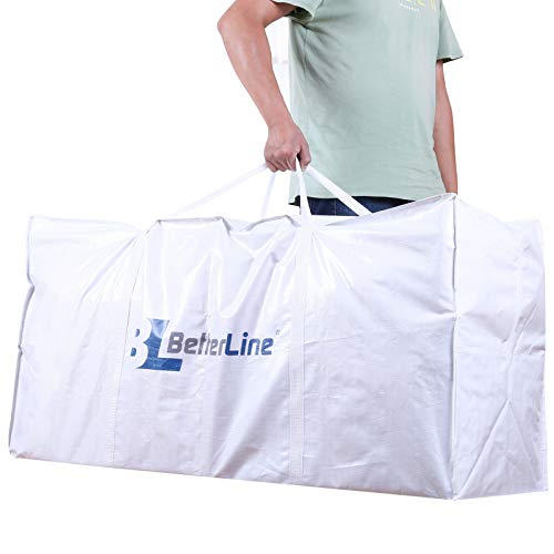 Bolsa de almacenamiento extra grande, resistente, 114 x 55 x 40 cm, gran bolsa con carga máxima de 45 kg, tela de polipropileno resistente al agua y resistente al desgarro, con cremalleras