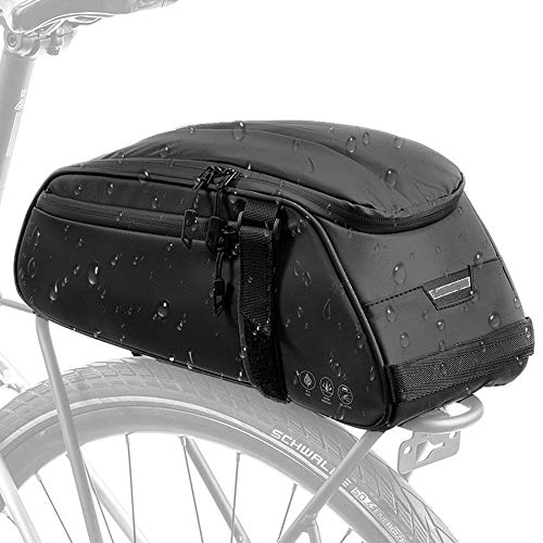 Bolsa de bastidor reflectante para bicicleta, maleta para asiento trasero de bicicleta resistente al agua Bolsa de almacenamiento para maletero de transporte de maletero de carga con capacidad de 8L Bolsa de bastidor reflectante para bicicleta, maleta para asiento trasero de bicicleta resistente al agua Bolsa de almacenamiento para maletero de transporte de maletero de carga con capacidad de 8L