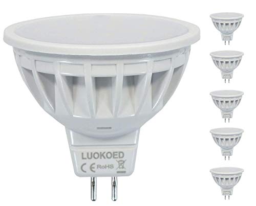 Bombilla Mr16 LED Foco 500-550lm Equivalente a 50W Luz Blanco Frio 6000k Regulable LUOKOED® x 5