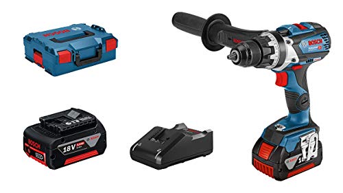 Bosch Professional 18V System GSR 18V-110 C - Atornillador a batería (110 Nm, Ø máx. tornillo 12 mm, conectable, 2 baterías x 5,0 Ah, en L-BOXX)