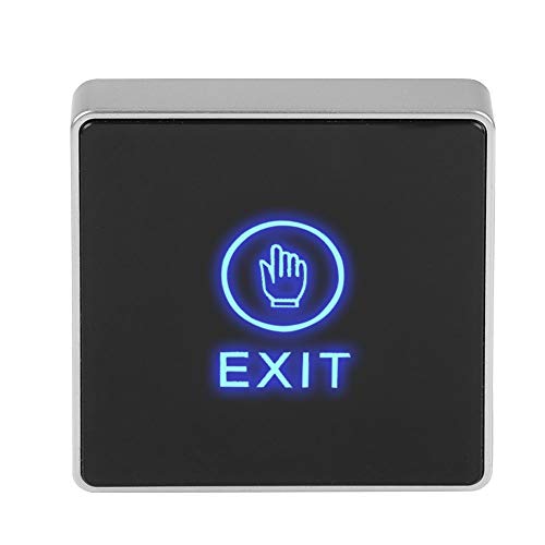 Botón de salida para control de acceso de la puerta, interruptor de botón de desbloqueo de liberación de salida táctil de la puerta, con panel de luz LED Material de PC a prueba de fuego, para sistema