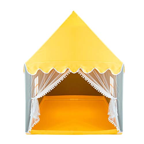 C-J-Xin Juego de Interior Casa, Tienda del Juego de casa en Forma de Carpa Infantil Rincón de Lectura de los niños - 105 * 120 * 130 CM - Azul, Rosa, Amarillo Tiendas de campaña