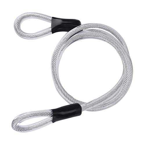 Cable de seguridad, cable de bloqueo de la bicicleta, cadena antirrobo, diámetro 120 cm, 8 m, extensible, cable de acero resistente para candado en U y candado