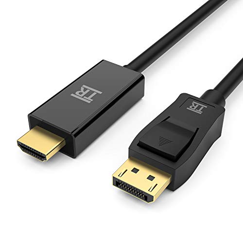 Cable DisplayPort a HDMI - Adaptador Convertidor de Cable DP a HDMI, TechRise DisplayPort a HDTV HDMI Enchapado en Oro de 2 Metros, Full HD 4K, Video y Audio Compatibles - Macho a Macho