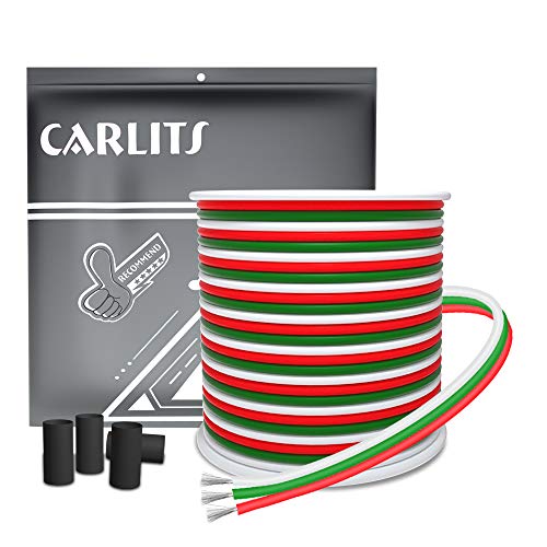 CARLITS 22AWG 20m 2x0.3mm² Cable de Extensión de 3 Conductores Línea de Alambre de Cobre Estañado Trenzado de Calibre 22 3 Para WS2812b WS2811 Tira Luz LED RGB Sueño Color CARLITS 22AWG 20m 2x0.3mm² Cable de Extensión de 3 Conductores Línea de Alambre de Cobre Estañado Trenzado de Calibre 22 3 Para WS2812b WS2811 Tira Luz LED RGB Sueño Color