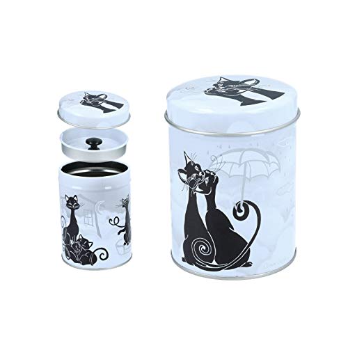 CARMANI - Caja de almacenamiento de lata pequeña con diseño de Sweety Kitty con tapas de 6,5 x 9 cm