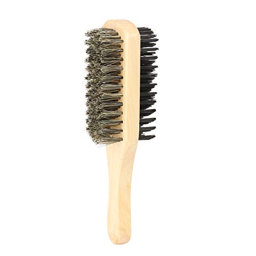 Cepillo de pelo duro y suave para barba, cepillo de doble cara, cerdas faciales, cepillo de bigote masculino, mango de madera natural, peine de afeitado