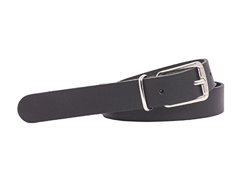 Cinturón de cuero - Fino - 2 cm de ancho - De 85 a 130 cm de largo - Negro - 85 cm Cinturón de cuero - Fino - 2 cm de ancho - De 85 a 130 cm de largo - Negro - 85 cm