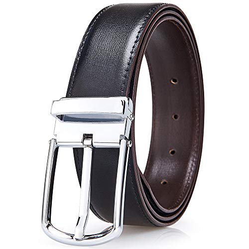 Cinturón De Cuero Reversible Para Hombre Cinturón De Tamaños Cómodos Hebilla De 35 M De Ancho Ancho De Hebilla Cinturón De Ocio De Negocios Moda Cinturón Para Hombre Ropa