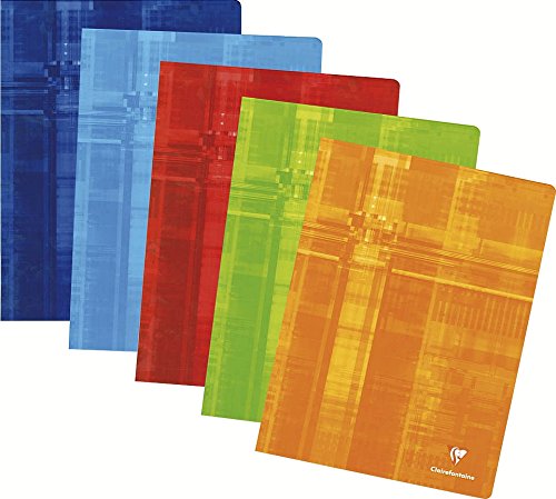 Clairefontaine 3311C - Lote de 10 Cuadernos grapados A4 MAXI rayado francés (Séyès) de 48 páginas, colores surtidos