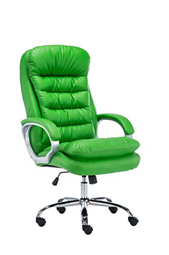 CLP Silla De Oficina Vancouver XXL En Simil Cuero & Regulable En Altura I Silla De Escritorio Ergonómica & con Ruedas, Color:Verde Claro