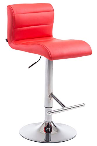 CLP Taburete de Bar Denver V2 en Cuero Sintético I Silla Alta con Pie de Trompeta & Reposapiés I Taburete Giratorio I Color: Rojo CLP Taburete de Bar Denver V2 en Cuero Sintético I Silla Alta con Pie de Trompeta & Reposapiés I Taburete Giratorio I Color: Rojo