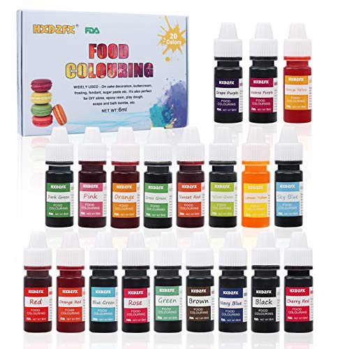 Colorante alimentario 20*6ml, Colorante Alimentario Alta Concentración Liquid Set para Colorear los Bebidas Pasteles Galletas Macaron Fondant Colorante alimentario 20*6ml, Colorante Alimentario Alta Concentración Liquid Set para Colorear los Bebidas Pasteles Galletas Macaron Fondant