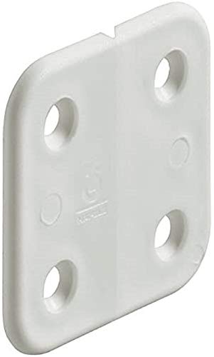 COMANCHE Bisagra plástico 40x43mm Blanco para Puertas de armarios Pack 10 Unidades Color Blanco