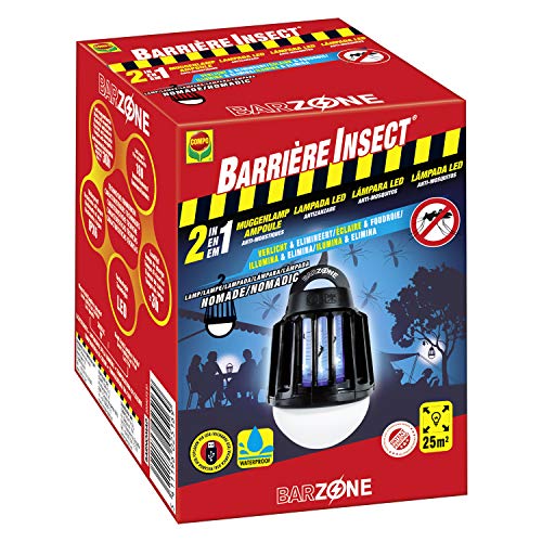 Compo Barrera de Insectos Nomadic antimosquitos 2 en 1, Bombilla con 3 Niveles de Intensidad, Resistente al Agua, Incluido Cable USB, Negro, 13.5 x 9.7 x 9.5 cm Compo Barrera de Insectos Nomadic antimosquitos 2 en 1, Bombilla con 3 Niveles de Intensidad, Resistente al Agua, Incluido Cable USB, Negro, 13.5 x 9.7 x 9.5 cm