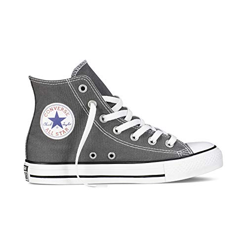 Converse Chuck Taylor All Star High Classic CTAS Hi - Zapatillas altas de lona, unisex, con pegatina de 7 km/h, color Gris, talla 45 EU