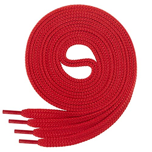 Cordón plano Di Ficchiano para zapatillas y calzado deportivo, muy resistente, aprox. 7,0 mm de ancho, 45 colores, 60 cm - 220 cm de largo, poliéster, Unisex adulto, rojo, 110 cm / 3 PAAR