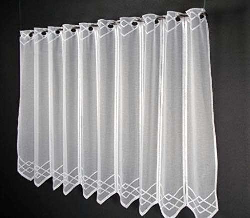 Cortina de Media Altura con Espiga Altura 75 cm | Ancho de la Cortina Seleccionable por la cantidad comprada en Pasos de 14,5 cm | Color: Blanco | Cortinas Cocina Cortina de Media Altura con Espiga Altura 75 cm | Ancho de la Cortina Seleccionable por la cantidad comprada en Pasos de 14,5 cm | Color: Blanco | Cortinas Cocina