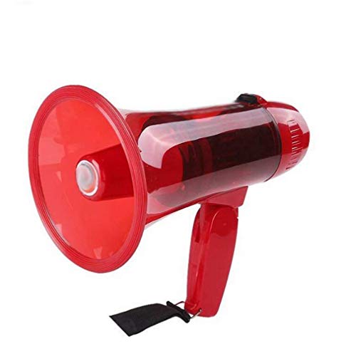 CPAZT Megáfono Altavoz de grabación Plegable Altavoz Mango Rojo Viene con Abs Anti-Lucha Libre de Mano 110 Alarma megáfono Sonido del Cuerno Transparente Cuerpo 230 X 140 mm YCLIN