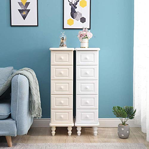 Decoration Accessories Drawer Storage Cabinet Unit Wood Narrow Storage Cabinet For Small Spaces Storage Bedside Table Ultra narrow With Drawer Nordic Side Cabinet (Color : White Size : 25x38x90cm)
