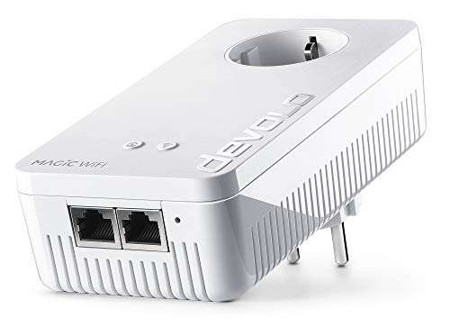 devolo Magic 2 – 2400 WiFi AC Next Single Adapter - Adaptador de expansión más rápido del Mundo con la Mejor función de Red WiFi AC y Red inalámbrica (2400 Mbit/s, 2 Puertos Gigabit LAN, G.hn)
