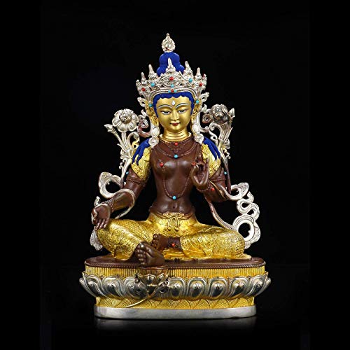 DHTOMC Estatua de Buda Tara Verde,Muebles para El Hogar,Suministros del Templo Budista,Estatua del Bodhisattva Guanyin,21cm*16cm*9cm