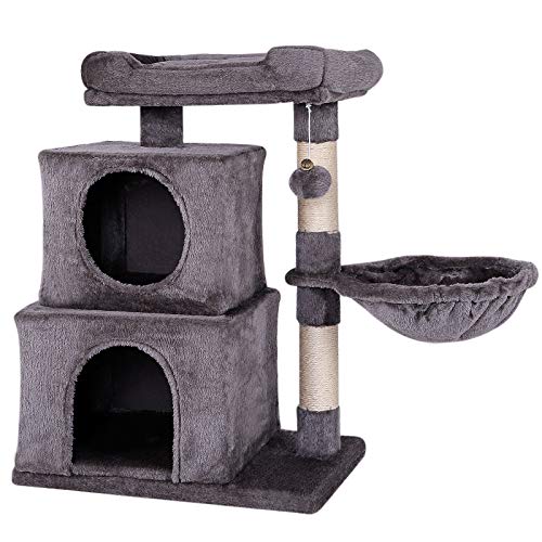 dibea Árbol para gatos Árbol escalador Árbol rascador para gatos Altura 70 cm Gris oscuro