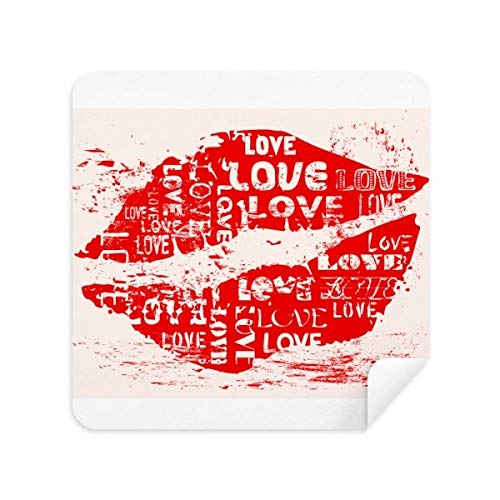 DIYthinker Día de San Valentín del Beso del Amor de Palabras Clave de los vidrios del Trapo de Limpieza de la Pantalla del teléfono Limpiador Tela del Ante 2pcs