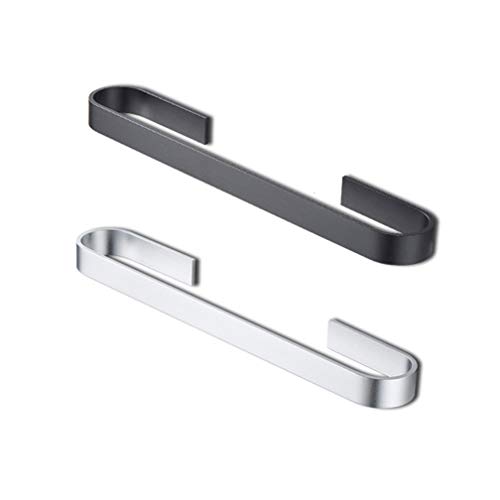 DNSAHOI - Toallero sin agujeros, 2 unidades, 40 cm, aluminio, autoadhesivo, acabado mate (plata, negro) DNSAHOI - Toallero sin agujeros, 2 unidades, 40 cm, aluminio, autoadhesivo, acabado mate (plata, negro)