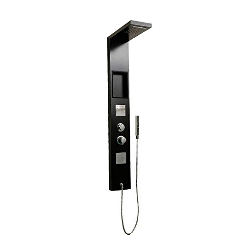 DP Grifería CH30023 Polinesia - Columna de hidromasaje en aluminio, color negro DP Grifería CH30023 Polinesia - Columna de hidromasaje en aluminio, color negro