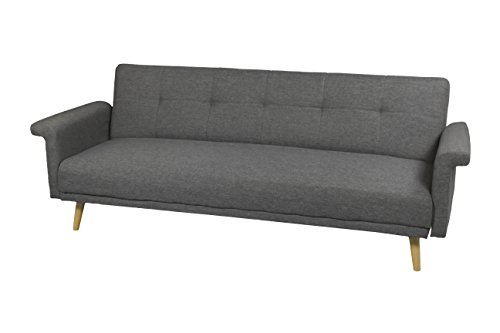 duehome - Sofa Cama Clic clac, Patas de Madera, Acabado en Tela Color Marengo, Medidas: 214 cm (Ancho) x 85 cm (Altura) 83 cm (Fondo) duehome - Sofa Cama Clic clac, Patas de Madera, Acabado en Tela Color Marengo, Medidas: 214 cm (Ancho) x 85 cm (Altura) 83 cm (Fondo)