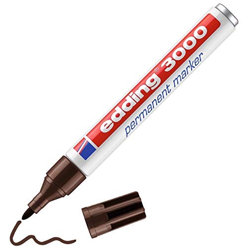Edding 4-3000018 3000 - Rotulador permanente (recargable, 1,5 - 3 mm), color marrón oscuro