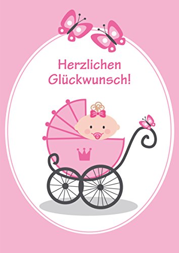 Edition Colibri 10736 Maxi carte de félicitation de naissance fille Format A4 Humoristique Style rétro Fabrication respectueuse de l'environnement
