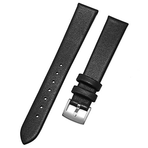 EnjoyMSS Correa de reloj de piel auténtica ultrafina, de repuesto de piel de vacuno (negro, 20 mm) EnjoyMSS Correa de reloj de piel auténtica ultrafina, de repuesto de piel de vacuno (negro, 20 mm)