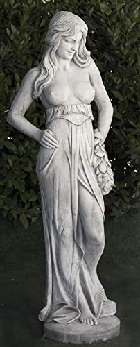 Estatua clásica de Hormigón Vesta 35x150cm. - Peso: 137Kg. - Figura, Escultura Romana Estilo jardín Ingles. - Hecho en España.
