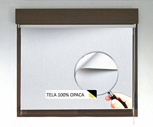 Estor Enrollable Opaco Premium (Desde 40 hasta 300cm de Ancho, no Permite Entrada de luz ni Ver el Exterior). Color Blanco. Medida 110cm x 200cm para Ventanas y Puertas Estor Enrollable Opaco Premium (Desde 40 hasta 300cm de Ancho, no Permite Entrada de luz ni Ver el Exterior). Color Blanco. Medida 110cm x 200cm para Ventanas y Puertas