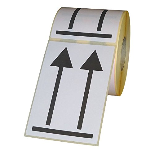 'Etiquetas para envíos "Doble Flecha – Aquí superior en rollo – 74 x 105 mm – 1000 unidades – color blanco y negro 'Etiquetas para envíos "Doble Flecha – Aquí superior en rollo – 74 x 105 mm – 1000 unidades – color blanco y negro