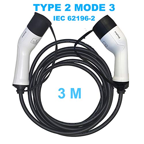 evplug / Cable de Carga para Coches Eléctricos EV, PHEV | 3.6 kW / 7.2 kW / 11 kW / 22 kW | Typ 2 IEC 62196-2 - Typ 1 SAE J1772 | 3-5 m