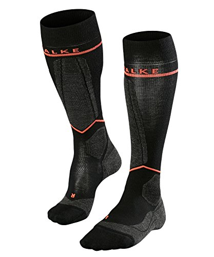 Falke SK Energizing Wool - Calcetines de compresión para mujer (1 unidad, talla 35-38), color negro
