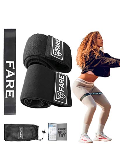 FARE GROUP Bandas Elasticas Gluteos Mujer/Hombre-Pack de 3 Cintas Fitness-Banda Algodon Poliester Latex -Antideslizantes-Entrenamiento en Casa Musculacion-Resistencia Baja Media y Alta