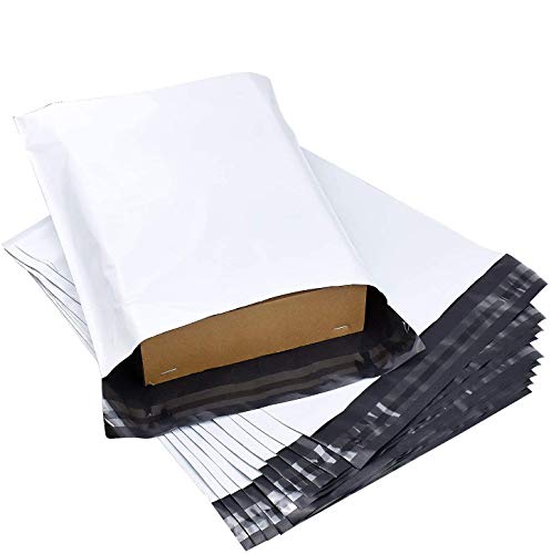 FEIGO 100 bolsas postales impermeables sólidas para embalaje, carga de 3-4 kg, color blanco, 25 x 35 cm