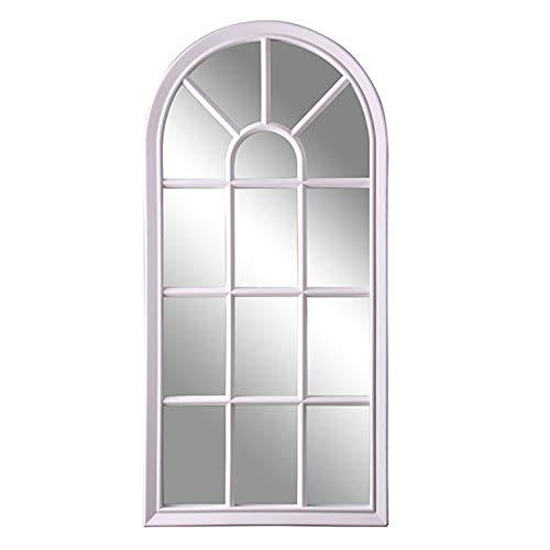 FineHome - Espejo de pared (73 x 35 cm), diseño de ventana, color blanco
